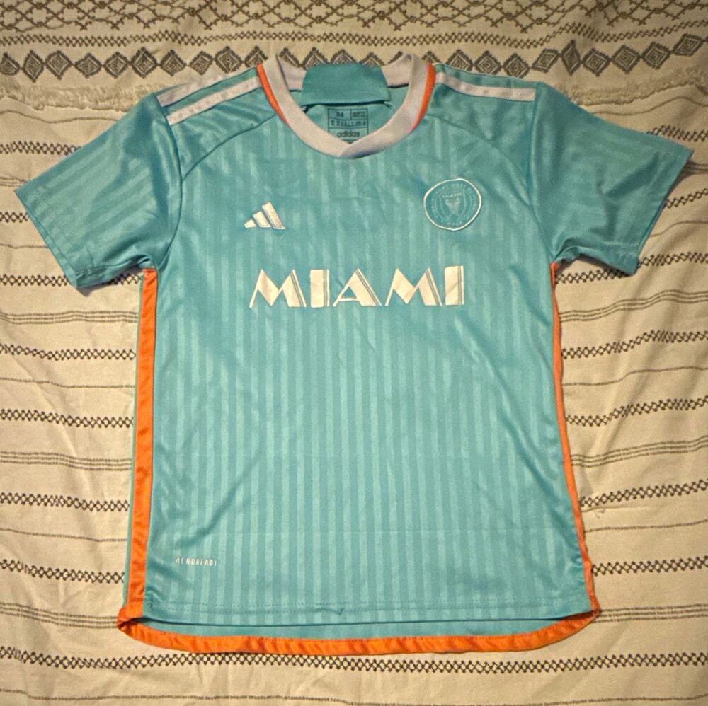 adidas Inter Miami CF Lionel Messi #10 Youth Jersey MLS Soccer Size 24 Blue